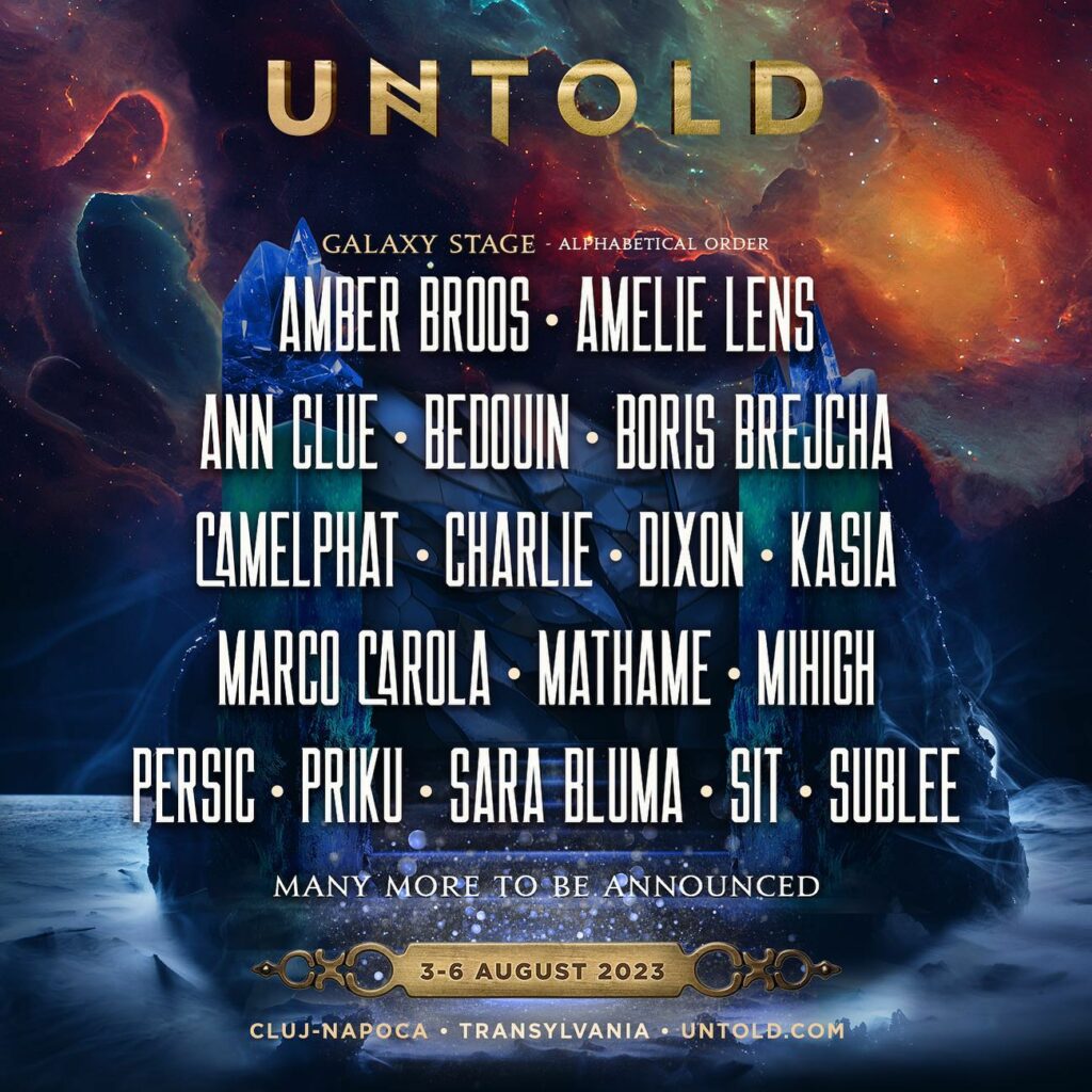 Untold Festival 2023 Galaxy Stage Lineup