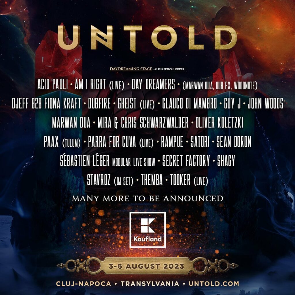 UNTOLD Festival 2023 Daydreaming Stage Lineup