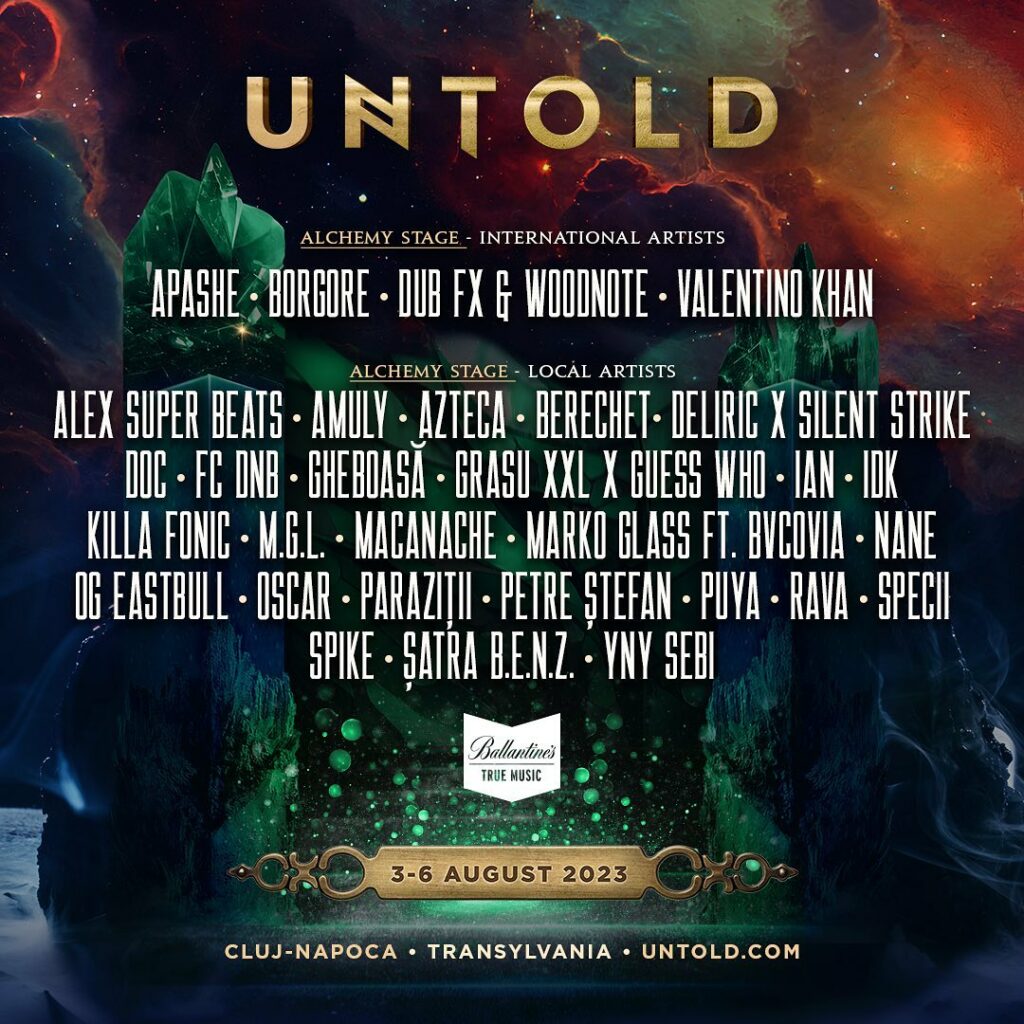 UNTOLD Festival 2023 Alchemy Stage Lineup