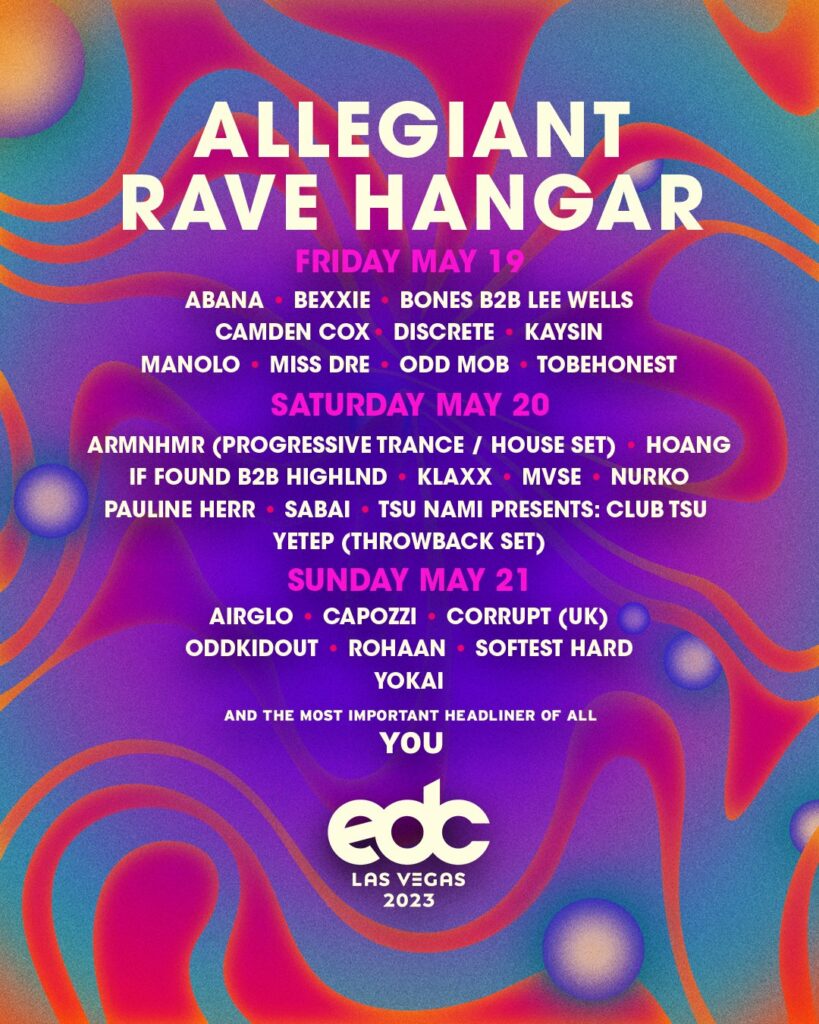 EDC Las Vegas 2023 Art Car Lineup - Allegiant Rave Hangar