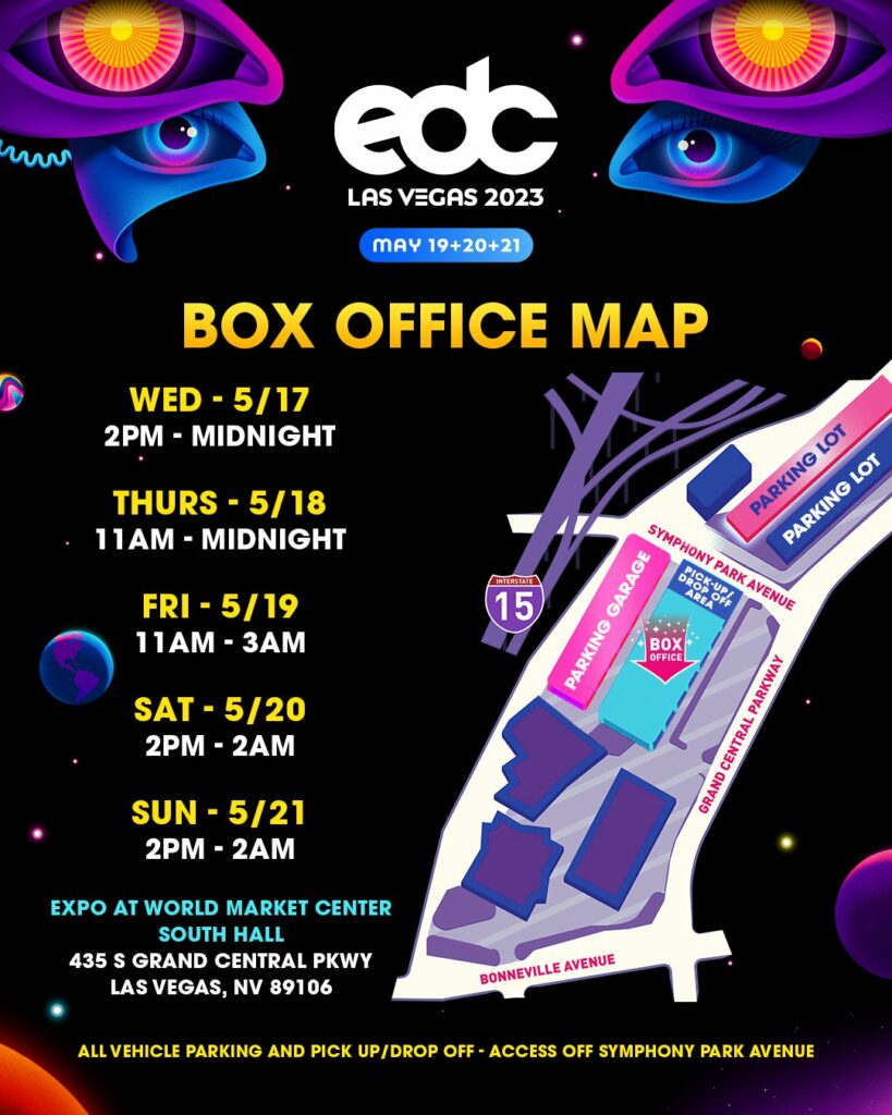 EDC Las Vegas 2023 Box Office Map