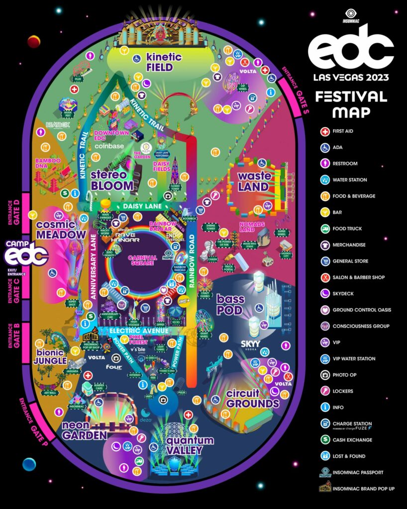 EDC Las Vegas 2023 Festival Map