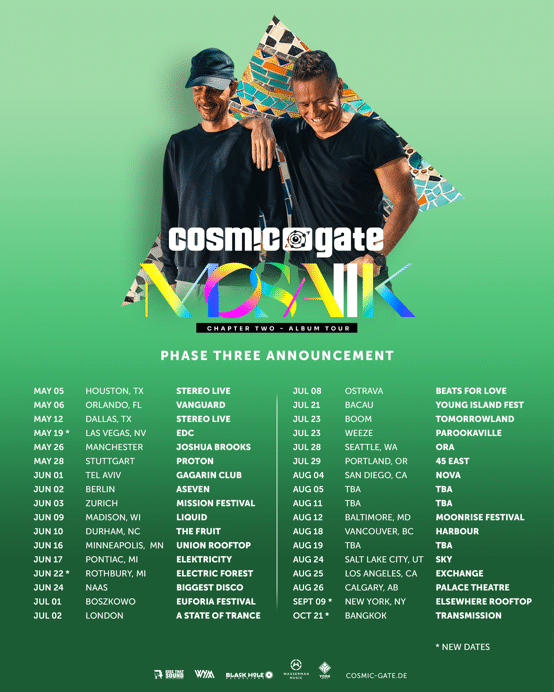 Cosmic Gate MOSAIIK Chapter Two World Tour - Phase Three