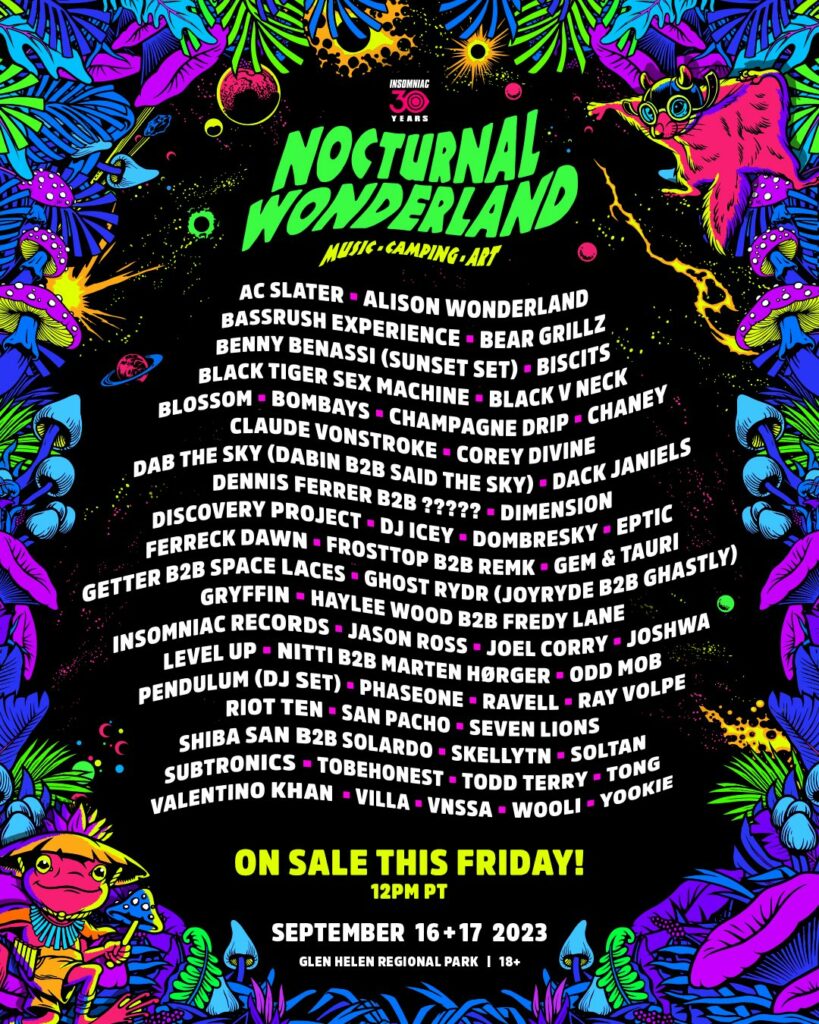 Lineup – Nocturnal Wonderland 2023