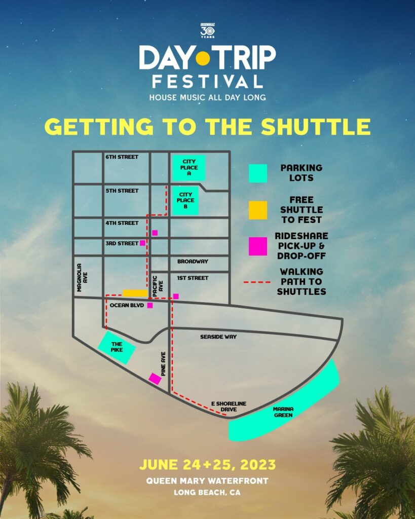 Day Trip Festival 2023 Shuttle Map