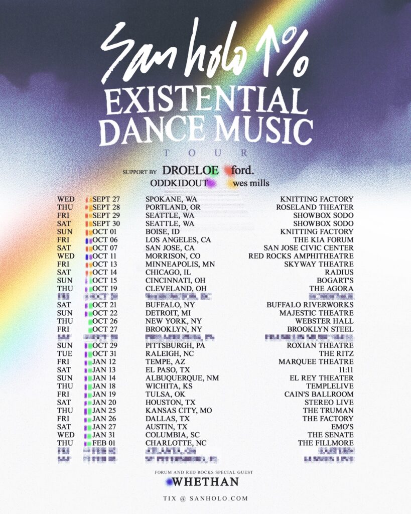 San Holo's Existential Dance Music Tour 2023 - Dates & Venues