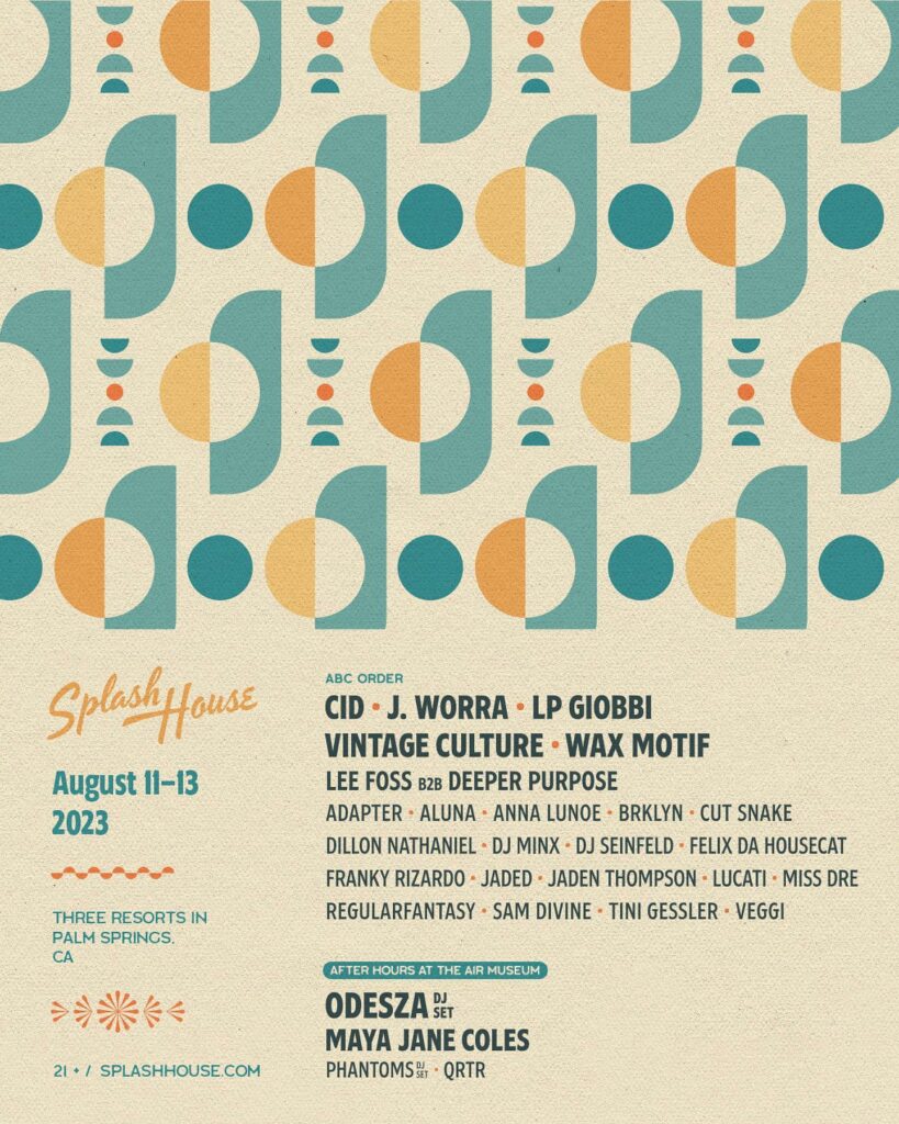 Splash House August 2023 (Weekend 1) Lineup