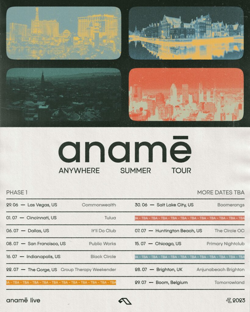 anamē - Anywhere Summer Tour Dates (North America)