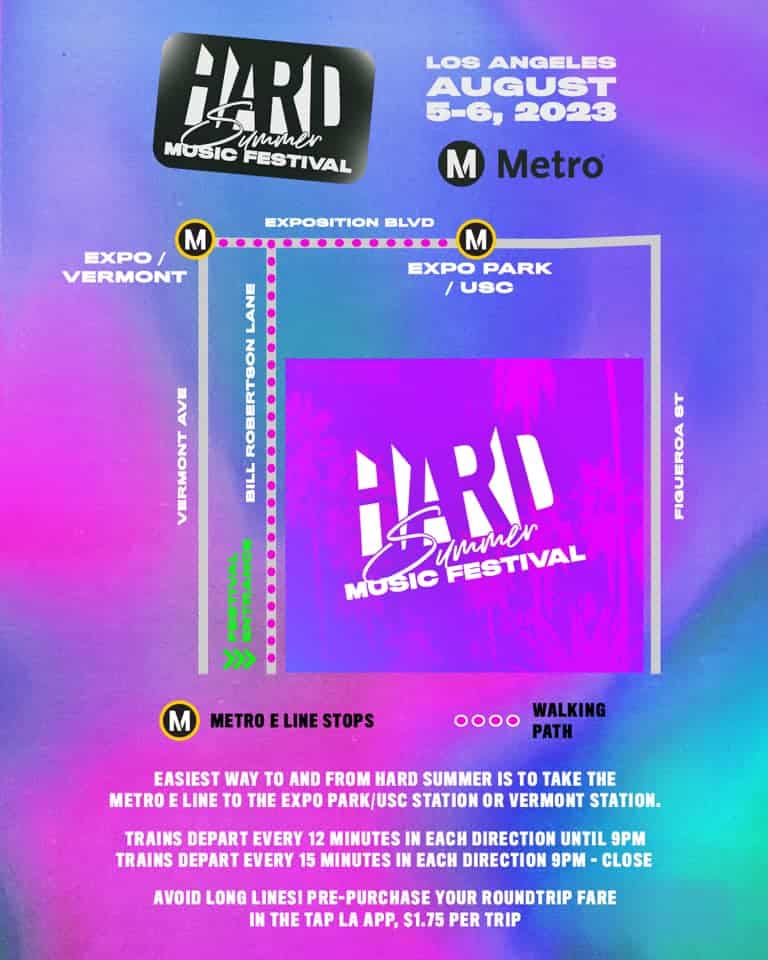 HARD Summer 2023 Metro and Metrolink Info