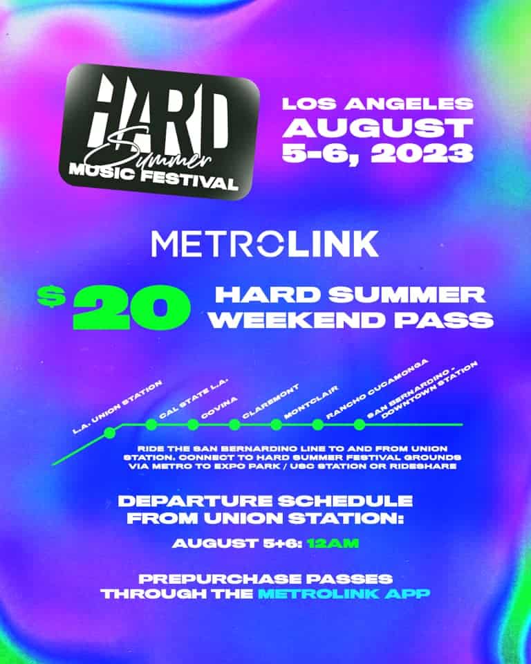 HARD Summer 2023 Metro and Metrolink Info