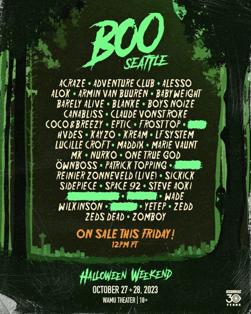 BOO Seattle Reveals Wicked Lineup for 2023 Edition EDM Identity