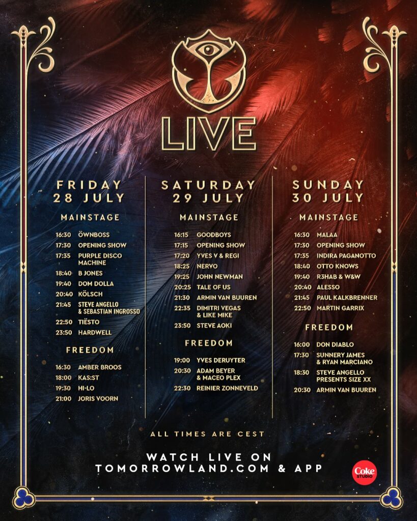 Tomorrowland 2023 Weekend 2 - Live Stream Schedule