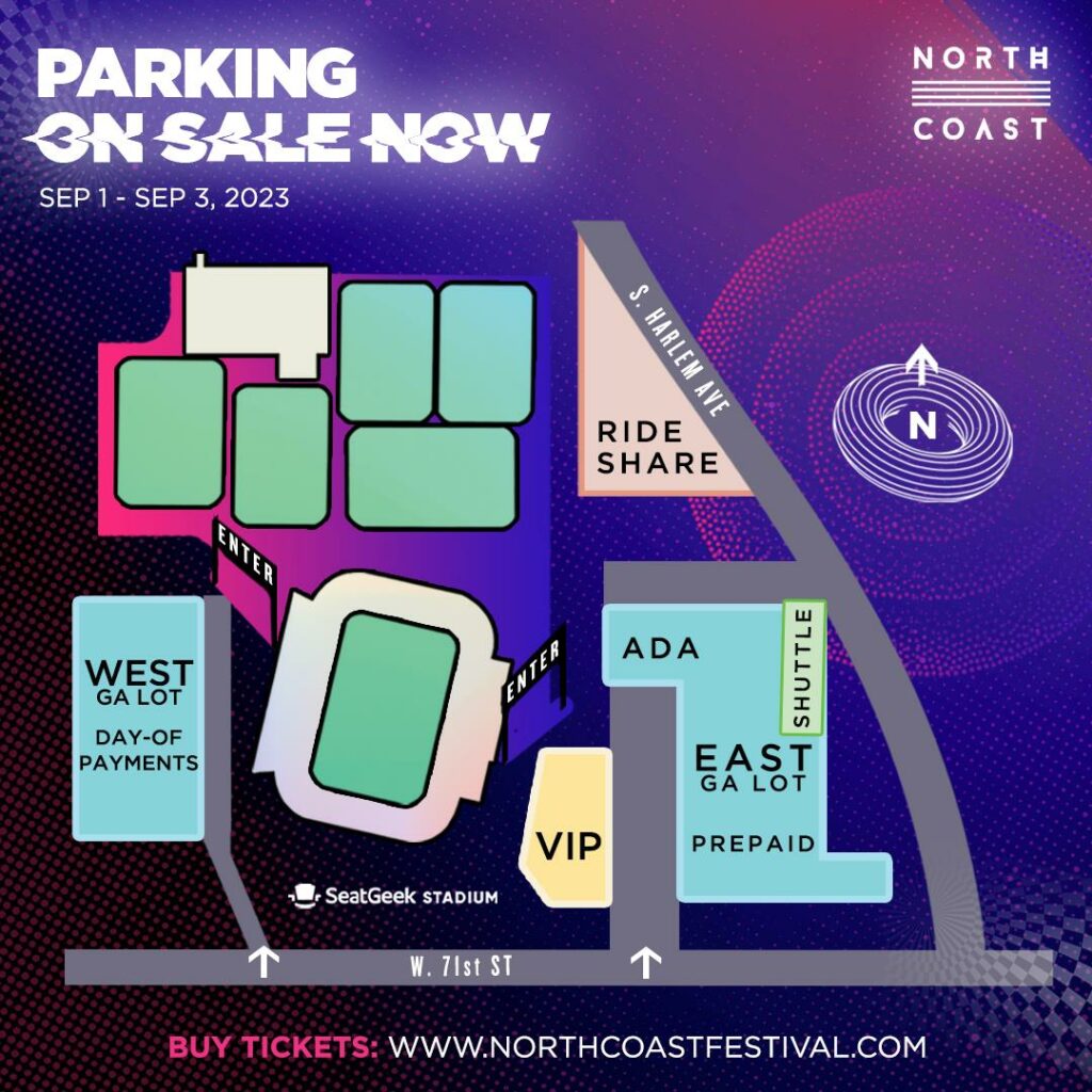 North Coast Music Festival 2023 - Parking Map