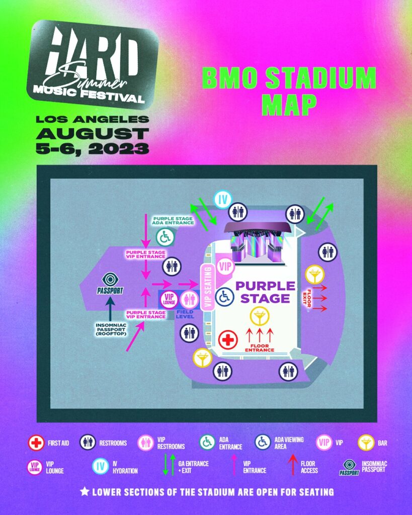 HARD Summer 2023 Festival Map BMO Stadium