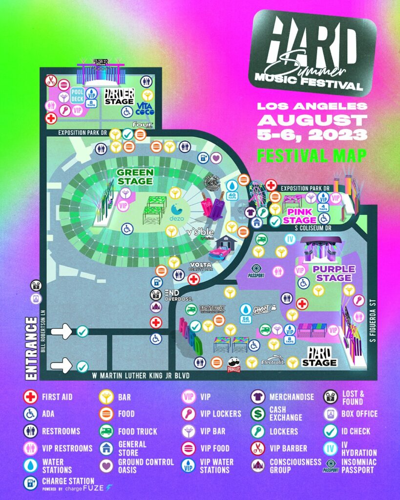 HARD Summer 2023 Festival Map