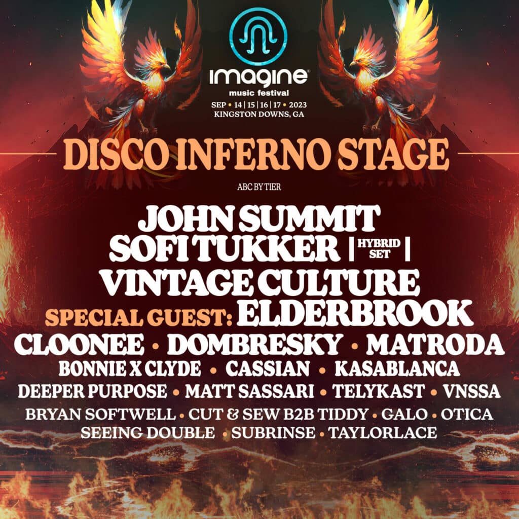 Imagine Music Festival 2023 Lineup - Disco Inferno Stage