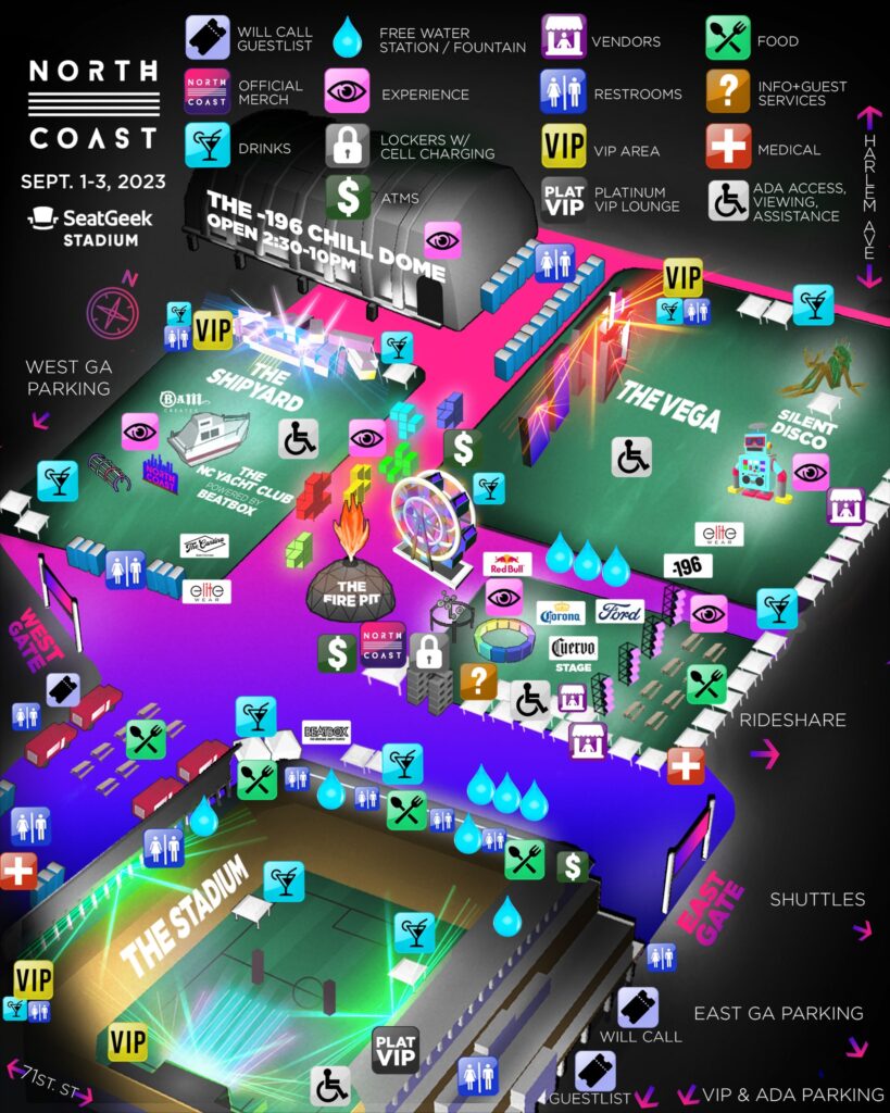 North Coast Music Festival 2023 - Festival Map