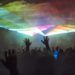 Portola Festival crowd hands lasers