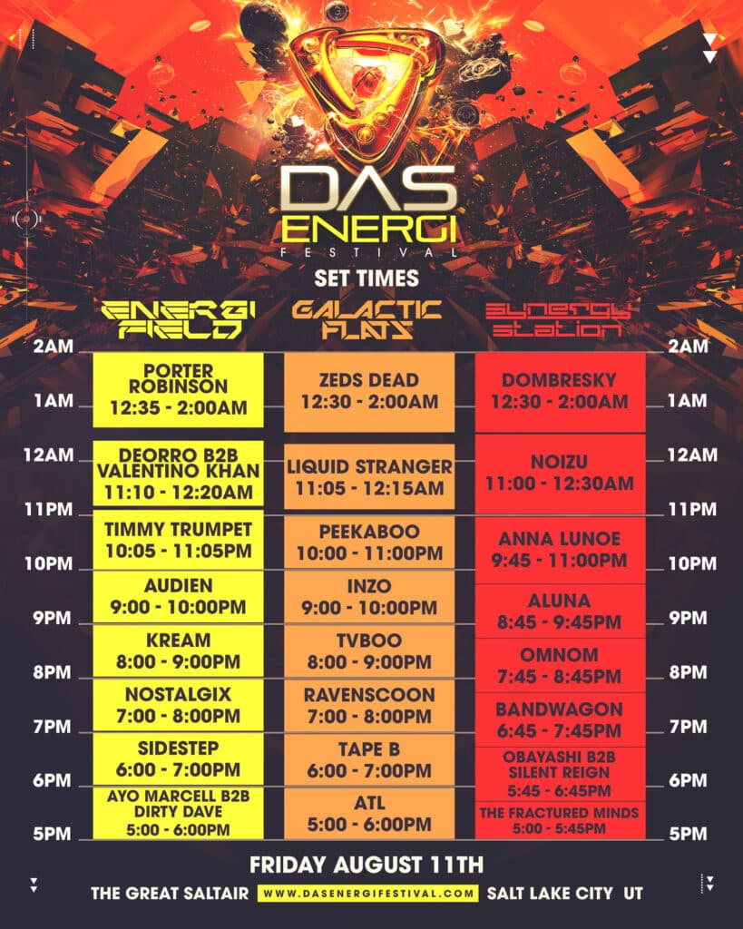 Das Energi 2025 Set Times and Essential Info EDM Identity