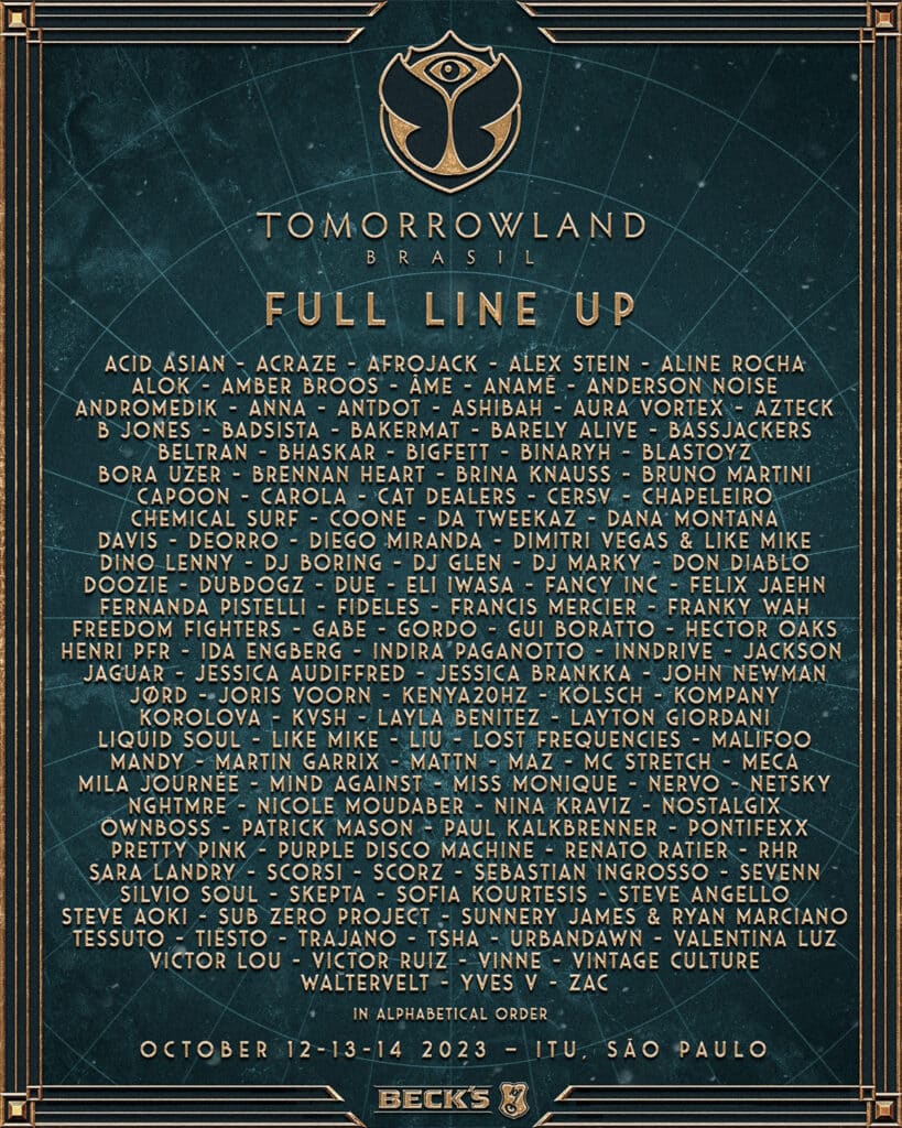 Tomorrowland Brasil 2023 - Full Lineup