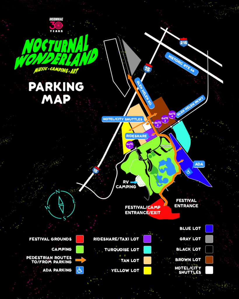 Nocturnal Wonderland 2023 Parking Map