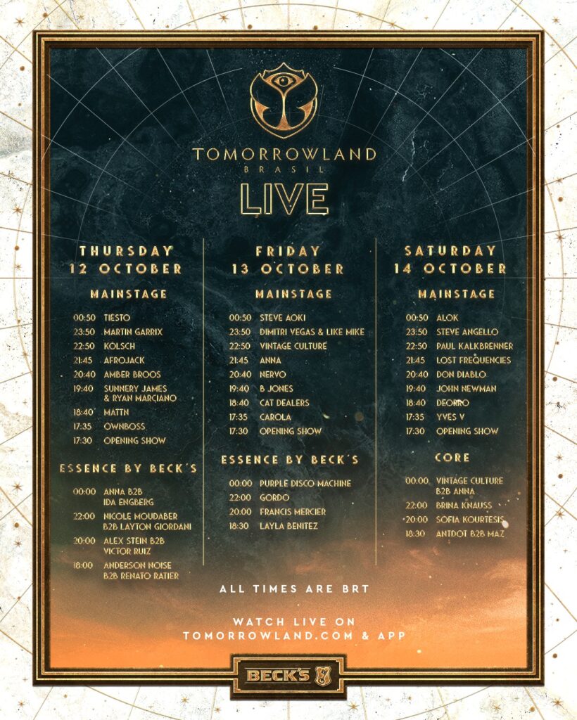 Tomorrowland Brasil 2023 Livestream Schedule