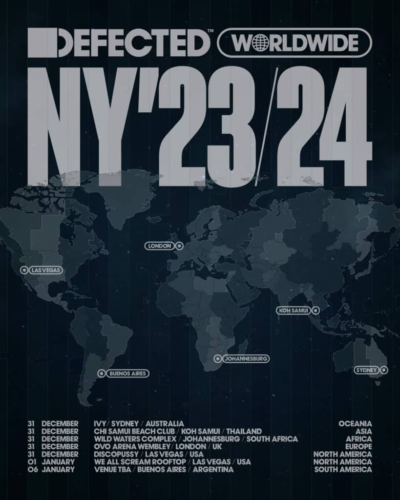 Defected New Year's 2024 - Dates & Venues