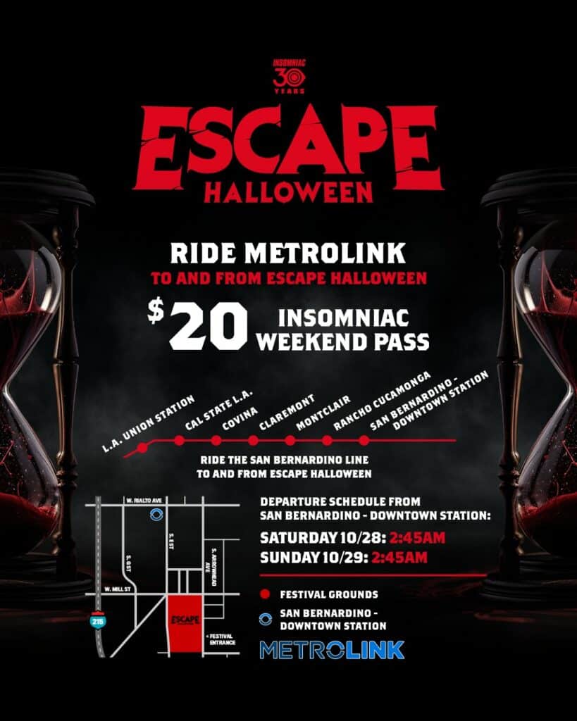 Escape Halloween 2023 - Metrolink Map