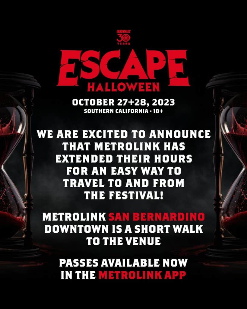 Escape Halloween 2023 - Metrolink Info