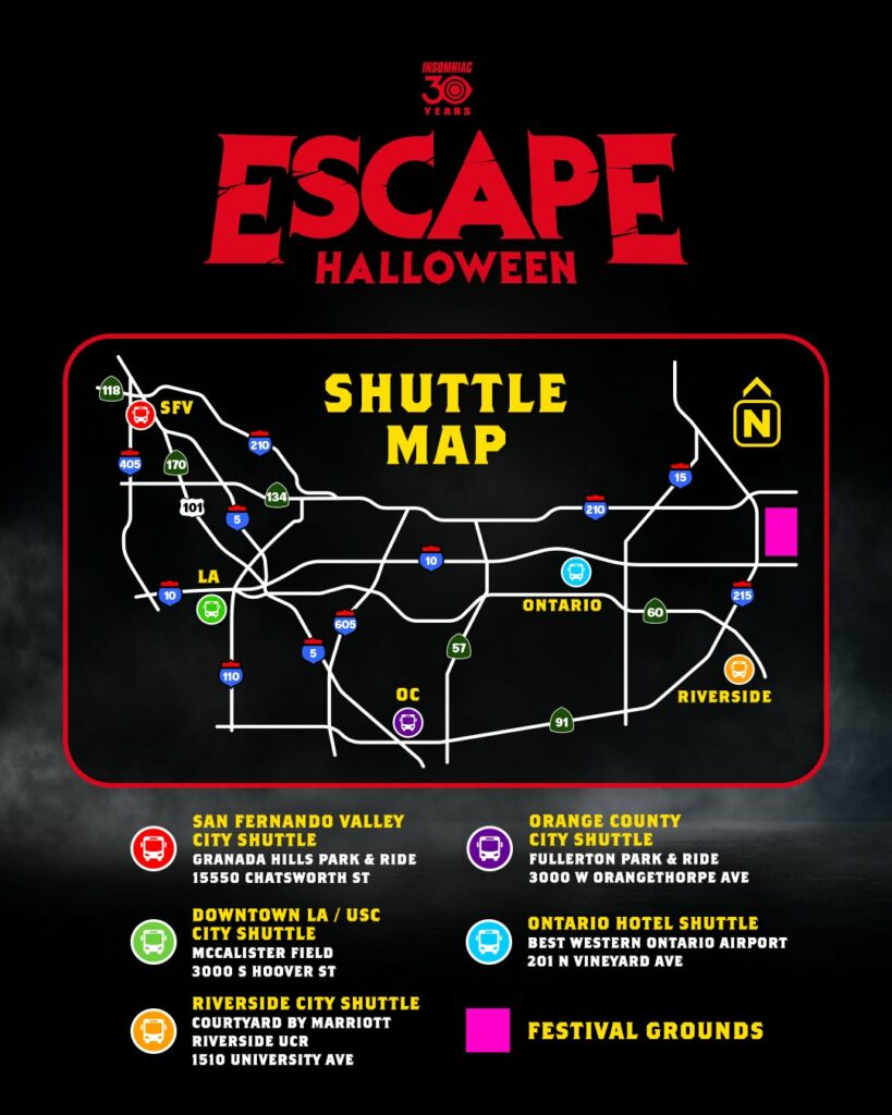 Escape Halloween 2023 - Shuttle Map
