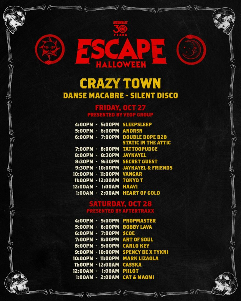 Escape Halloween 2023 Set Times - Crazy Town