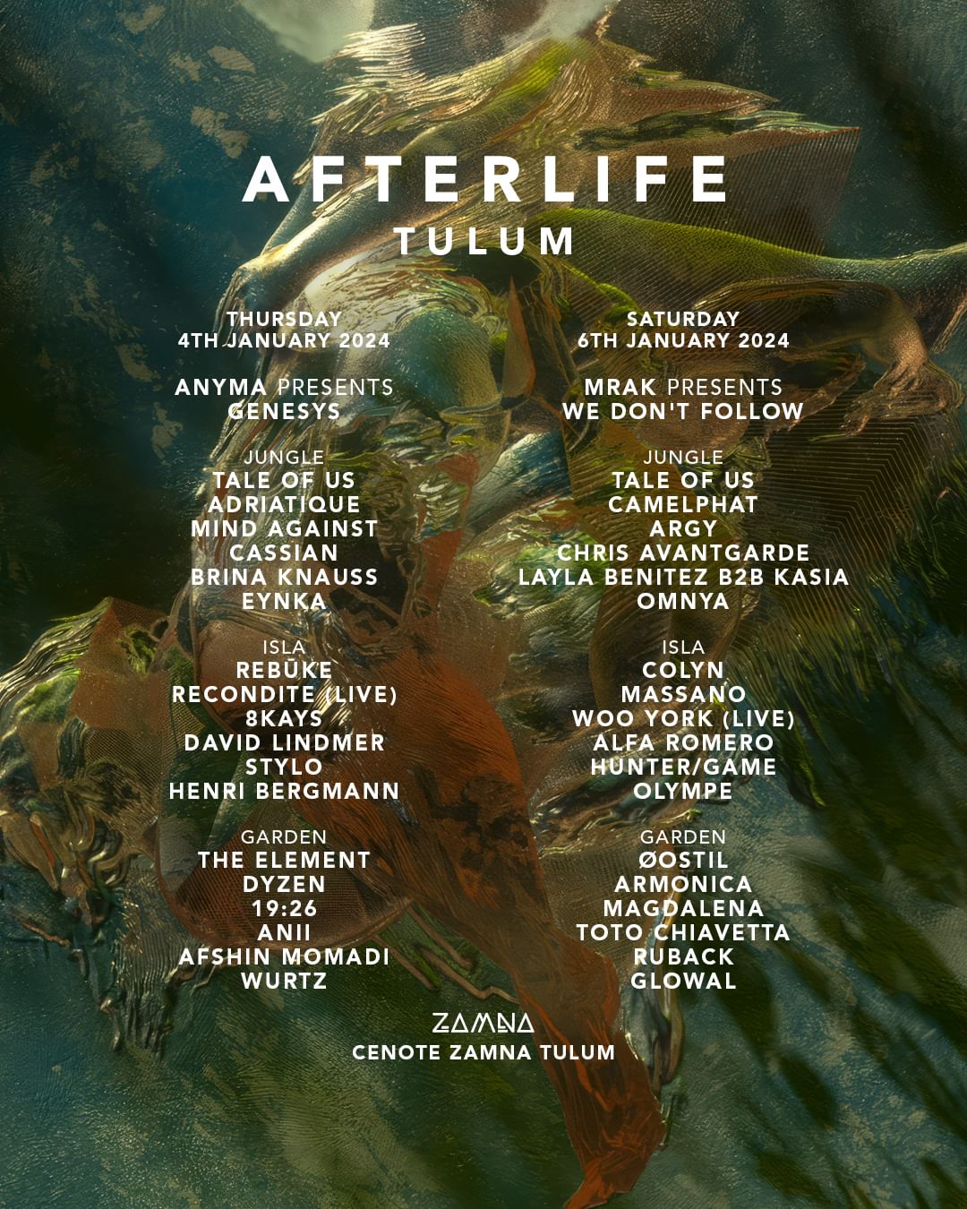Afterlife Tulum Reveals Stunning 2024 Lineup EDM Identity
