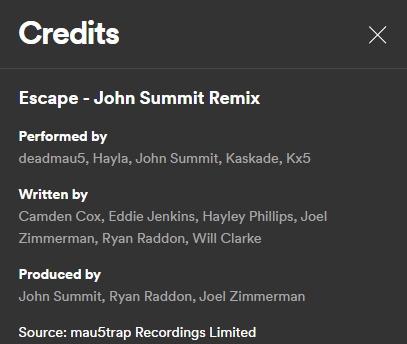Kx5 Song Credits on Spotify