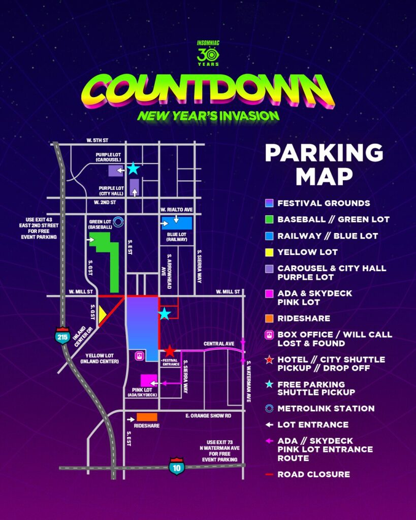 Countdown NYE 2023 Parking Map