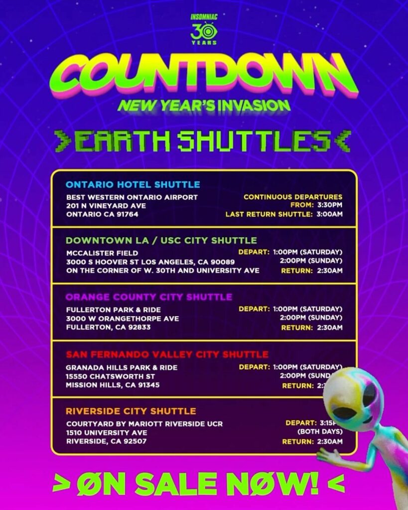Countdown NYE 2023 Shuttle Info