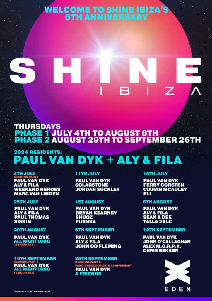SHINE Ibiza 2024 - Lineup