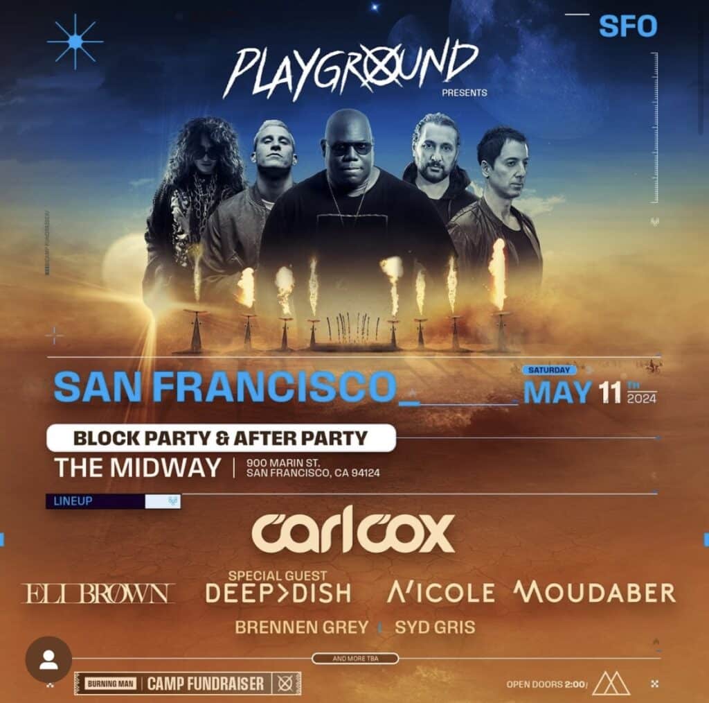 Playground Block Party & After Party San Francisco 2024 - Lineup
