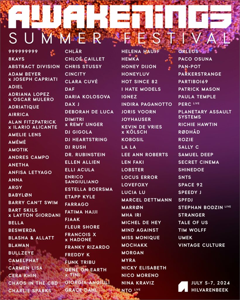 Awakenings Summer Festival 2024 Lineup