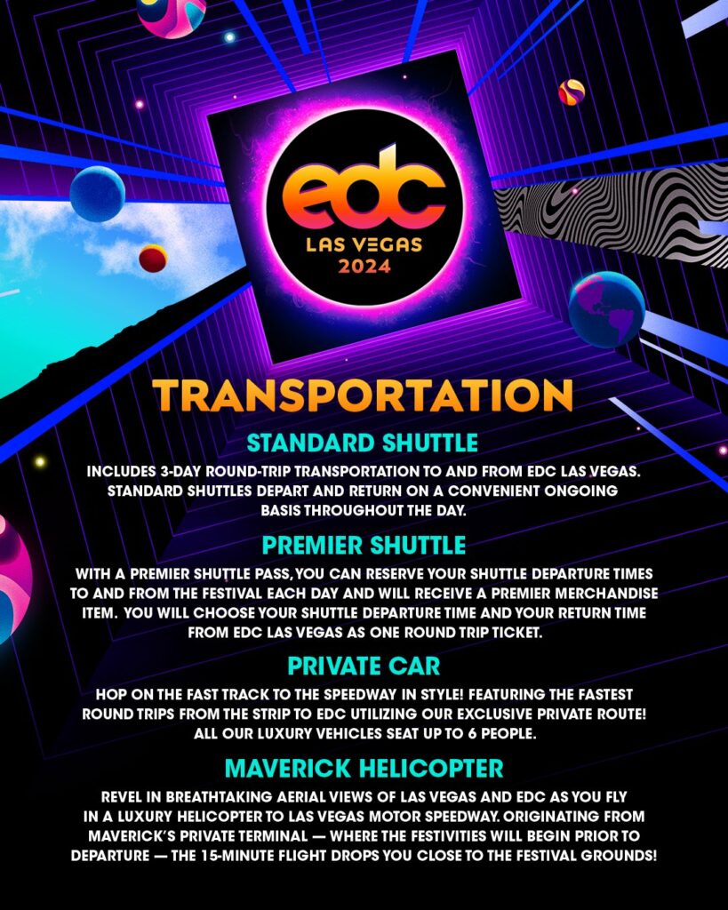 EDC Las Vegas Drops 2024 Shuttle and Transportation Info EDM Identity