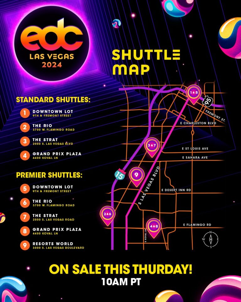 EDC Las Vegas Drops 2024 Shuttle and Transportation Info EDM Identity