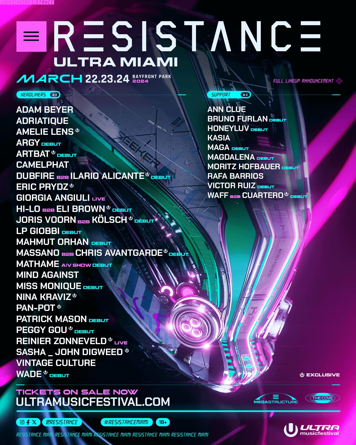 Ultra Music Festival 2024 - RESISTANCE Lineup