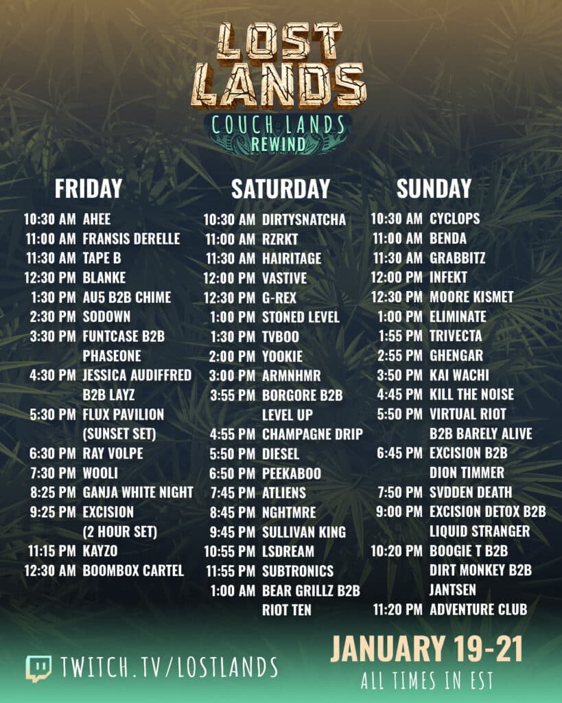Lost Lands Releases Couch Lands Rewind Schedule EDM Identity