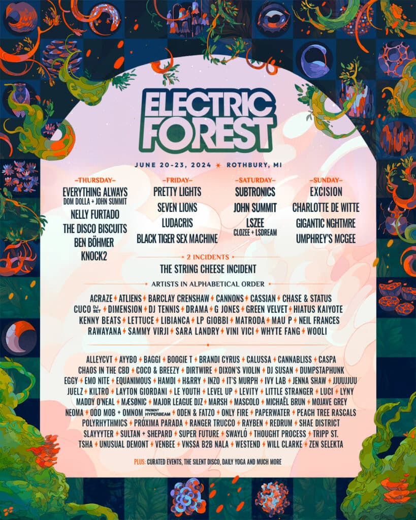 Electric Forest 2024 - Phase 2 Lineup