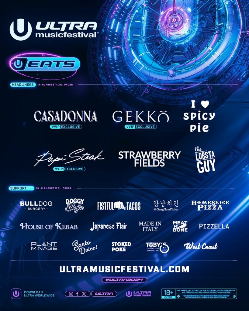 Ultra Music Festival 2024 Food Lineup