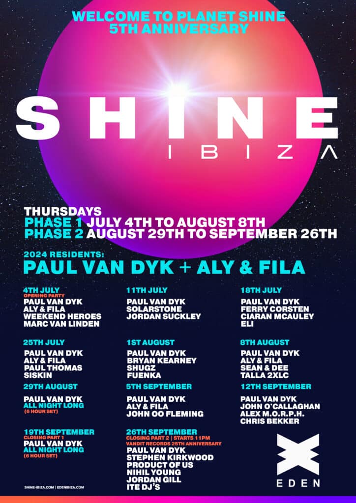 Shine Ibiza 2024 lineup