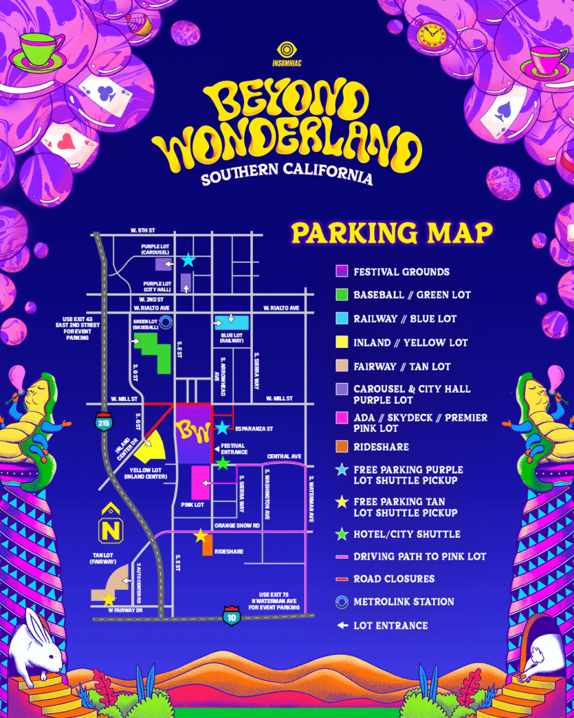 Beyond Wonderland SoCal 2024 Parking Map