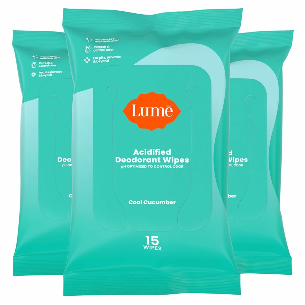 festival bag essentials Lume Deodorant Wipes