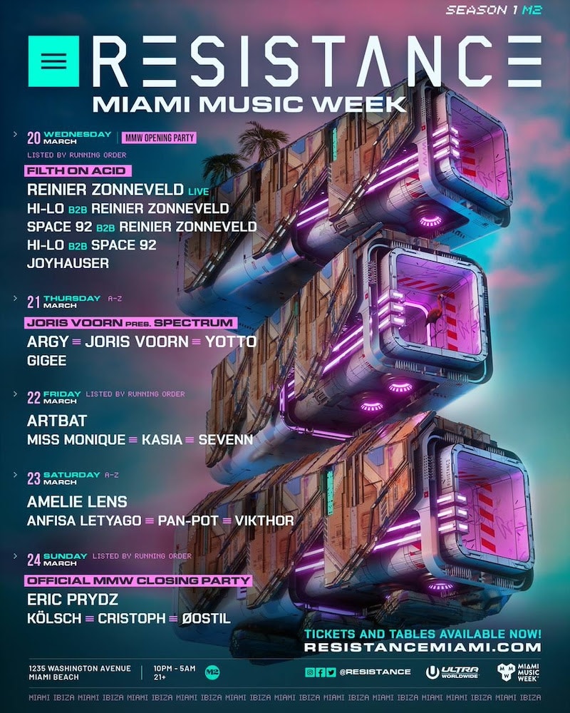 RESISTANCE Miami Music Week 2024 - Lineup