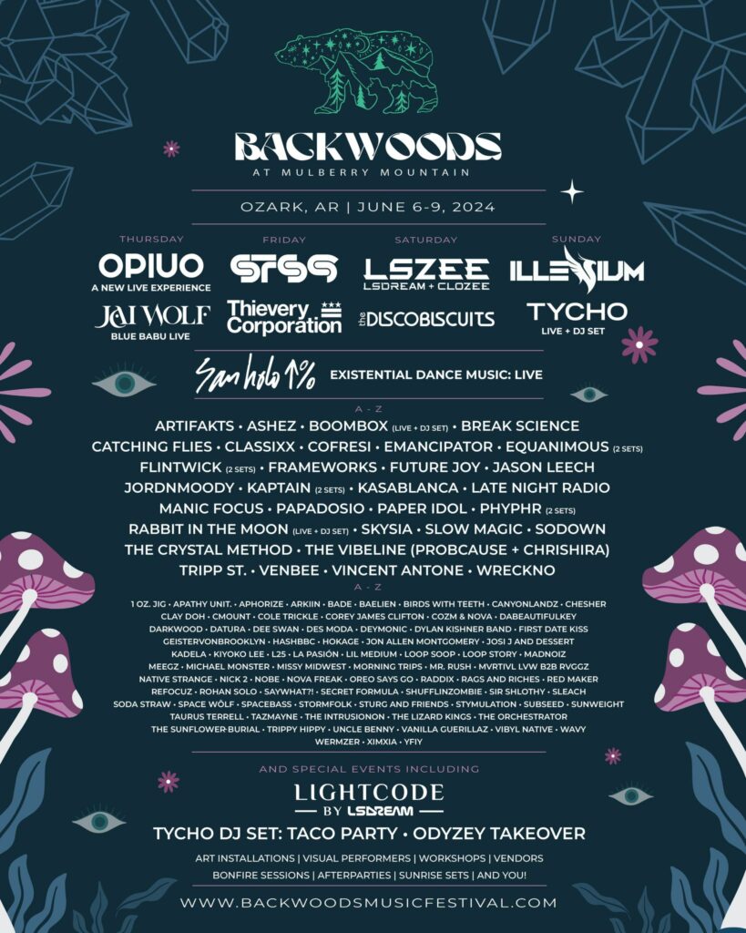 Backwoods at Mulberry Mountain 2024 Lineup