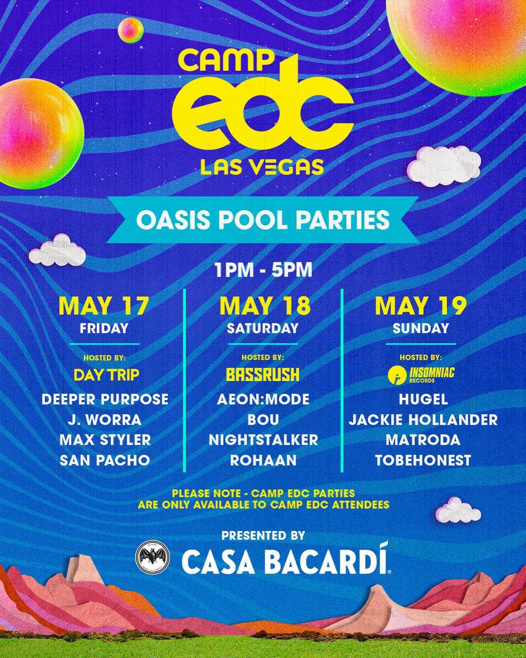 Camp EDC 2024 Pre-Party, Afters, and Pool Party Lineups Revealed | EDM ...